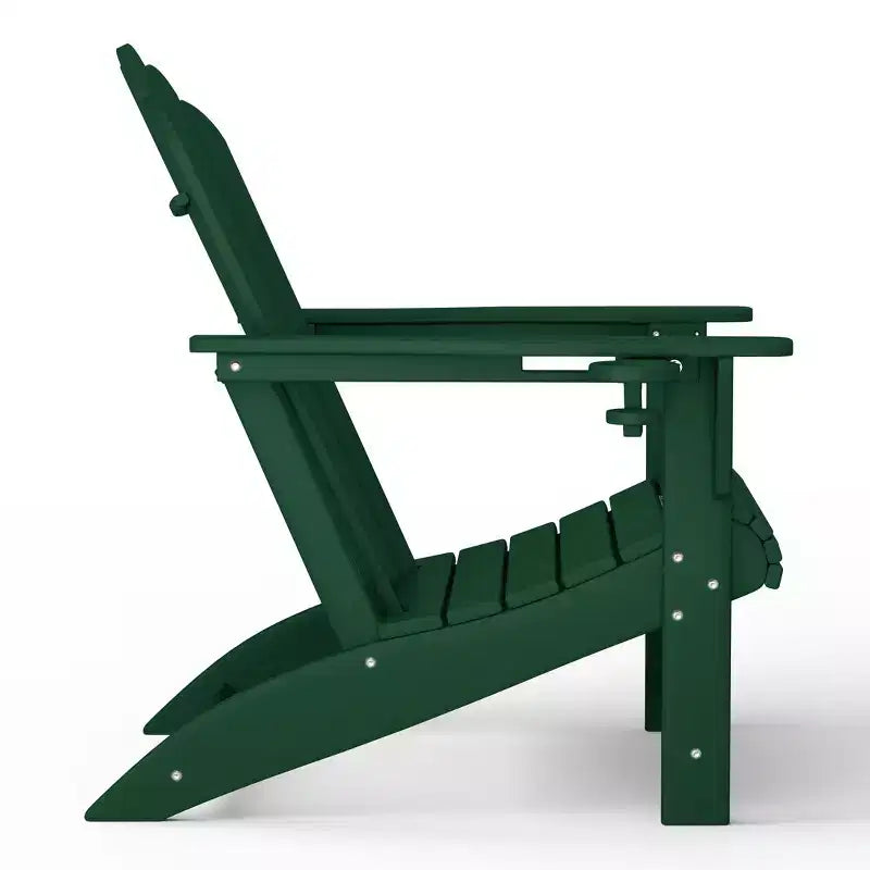 WestinTrends Highland Outdoor Patio HDPE Adirondack Chair With Cup Holder and Table Set