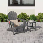 WestinTrends Highland Outdoor Patio HDPE Adirondack Chair With Cup Holder and Table Set