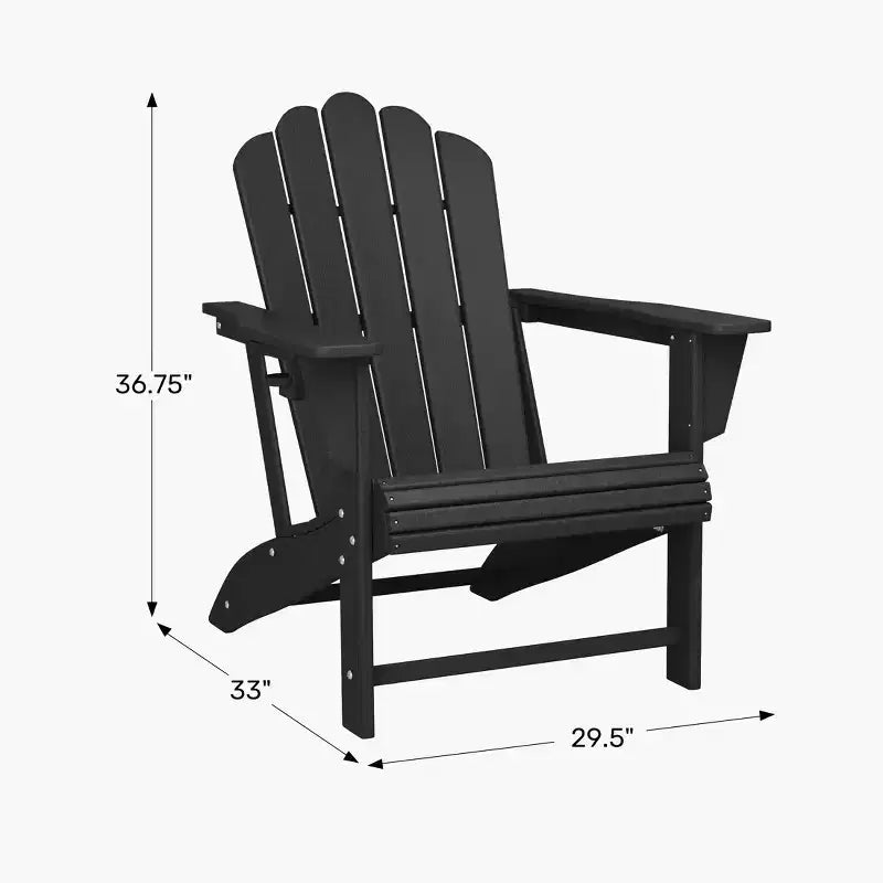 WestinTrends 3-Piece Adirondack Chair with Cup Holder and Folding Ottoman and Table Set