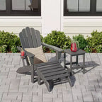 WestinTrends 3-Piece Adirondack Chair with Cup Holder and Folding Ottoman and Table Set