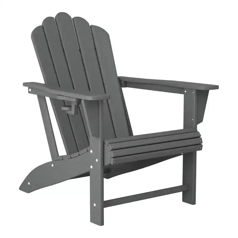 WestinTrends 3-Piece Adirondack Chair with Cup Holder and Folding Ottoman and Table Set