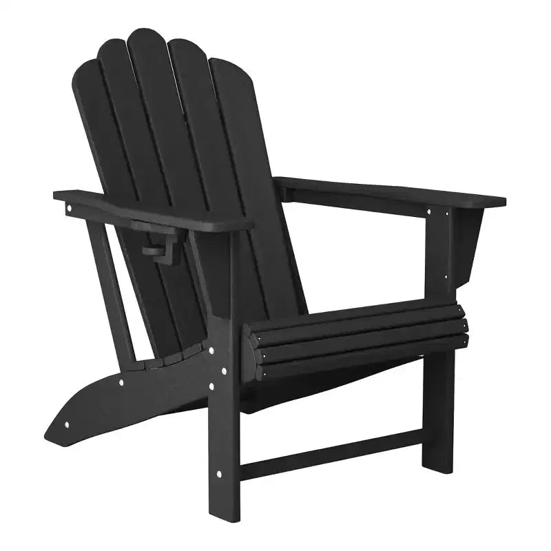 WestinTrends 3-Piece Adirondack Chair with Cup Holder and Folding Ottoman and Table Set