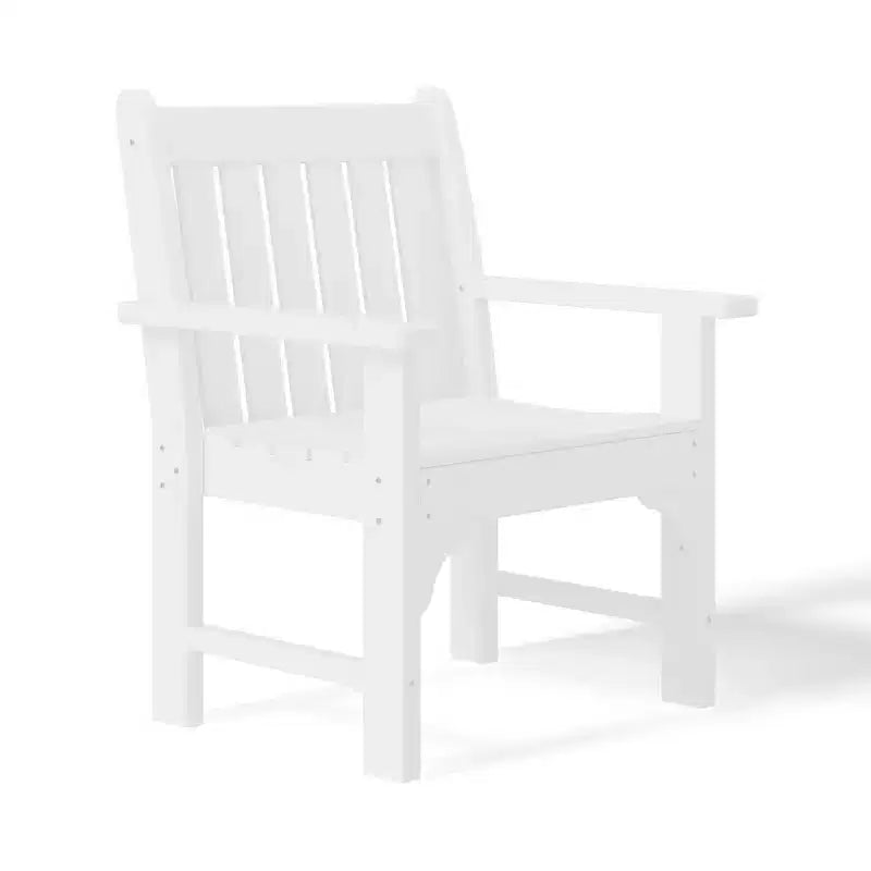 WestinTrends Malibu Outdoor Patio HDPE Adirondack Dining Arm Chairs (Set of 2), White