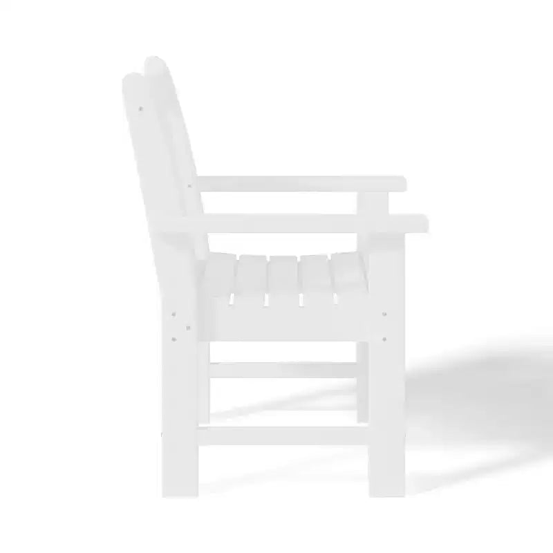 WestinTrends Malibu Outdoor Patio HDPE Adirondack Dining Arm Chairs (Set of 2), White