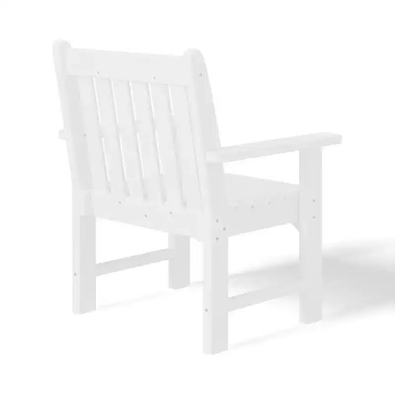 WestinTrends Malibu Outdoor Patio HDPE Adirondack Dining Arm Chairs (Set of 2), White
