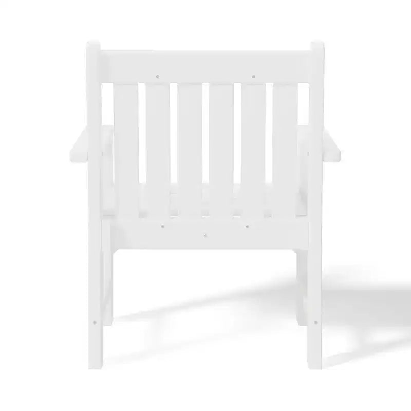 WestinTrends Malibu Outdoor Patio HDPE Adirondack Dining Arm Chairs (Set of 2), White