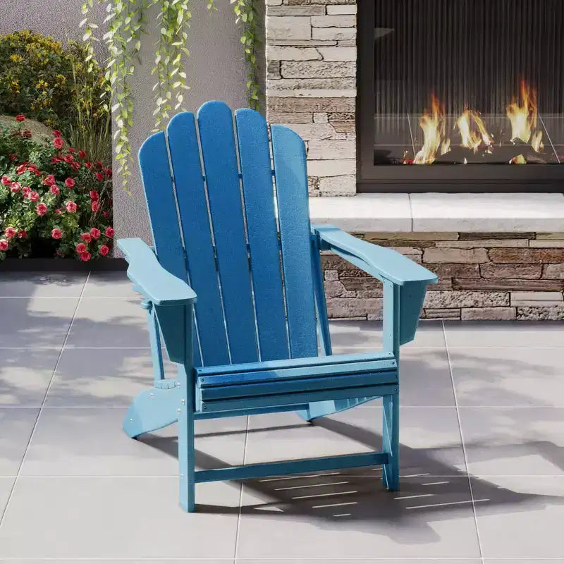WestinTrends Highland Outdoor Patio HDPE Adirondack Chair With Cup Holder