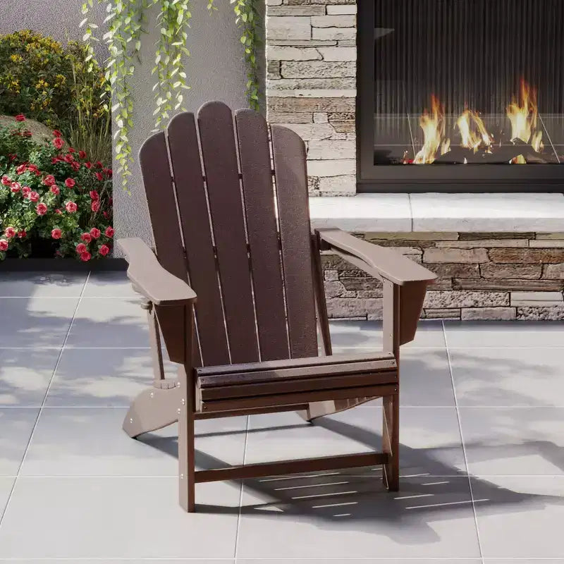 WestinTrends Highland Outdoor Patio HDPE Adirondack Chair With Cup Holder