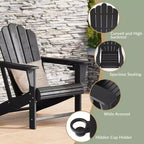 WestinTrends Highland Outdoor Patio HDPE Adirondack Chair With Cup Holder