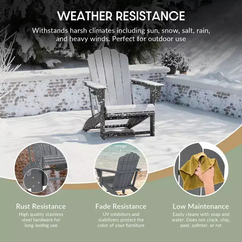 WestinTrends Highland - Sedie Adirondack da Esterno in HDPE con Portabicchieri (Set da 2)