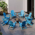 WestinTrends Sedie Adirondack da Esterno in HDPE Highland con Portabicchieri (Set da 8)