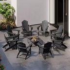 WestinTrends Sedie Adirondack da Esterno in HDPE Highland con Portabicchieri (Set da 8)