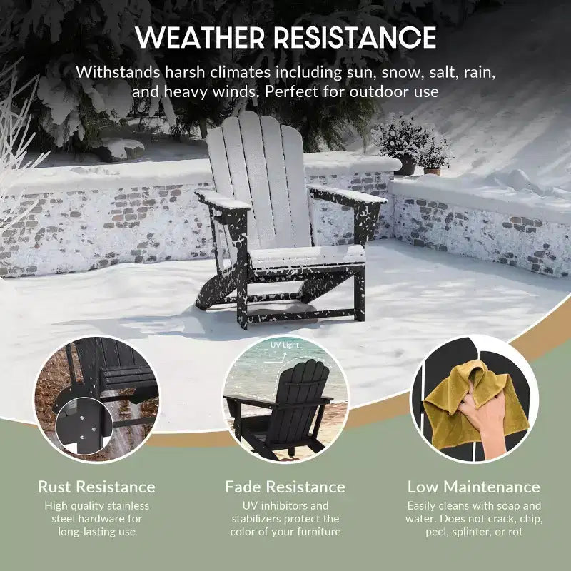 WestinTrends Sedie Adirondack da Esterno in HDPE Highland con Portabicchieri (Set da 8)