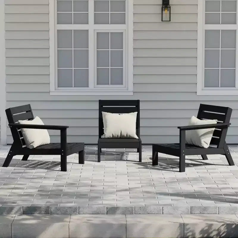 WestinTrends Avalon Outdoor Patio 3-Piece HDPE Deep Seating Sectional Sofa