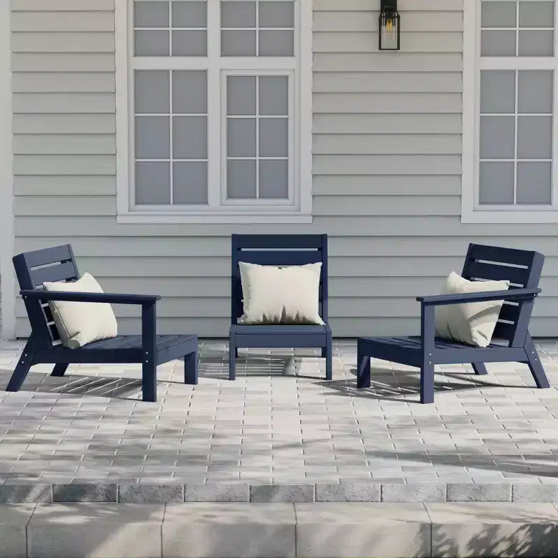 WestinTrends Avalon Outdoor Patio 3-Piece HDPE Deep Seating Sectional Sofa