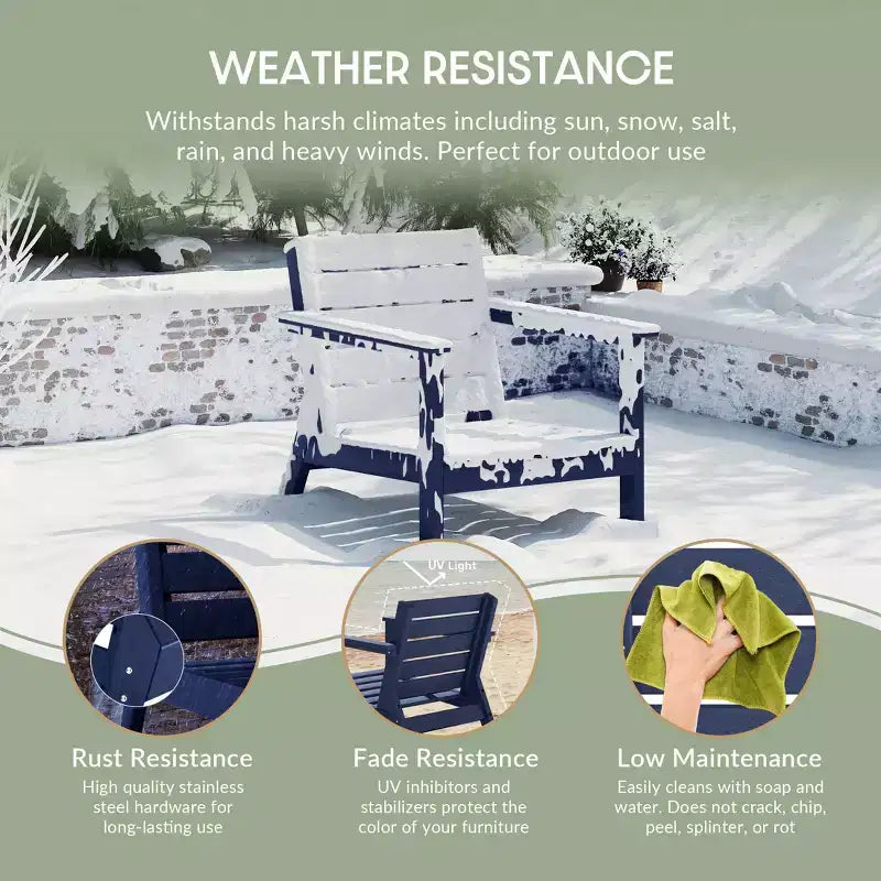 WestinTrends Avalon Outdoor Patio 3-Piece HDPE Deep Seating Sectional Sofa