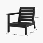 WestinTrends Avalon Outdoor Patio 3-Piece HDPE Deep Seating Sectional Sofa
