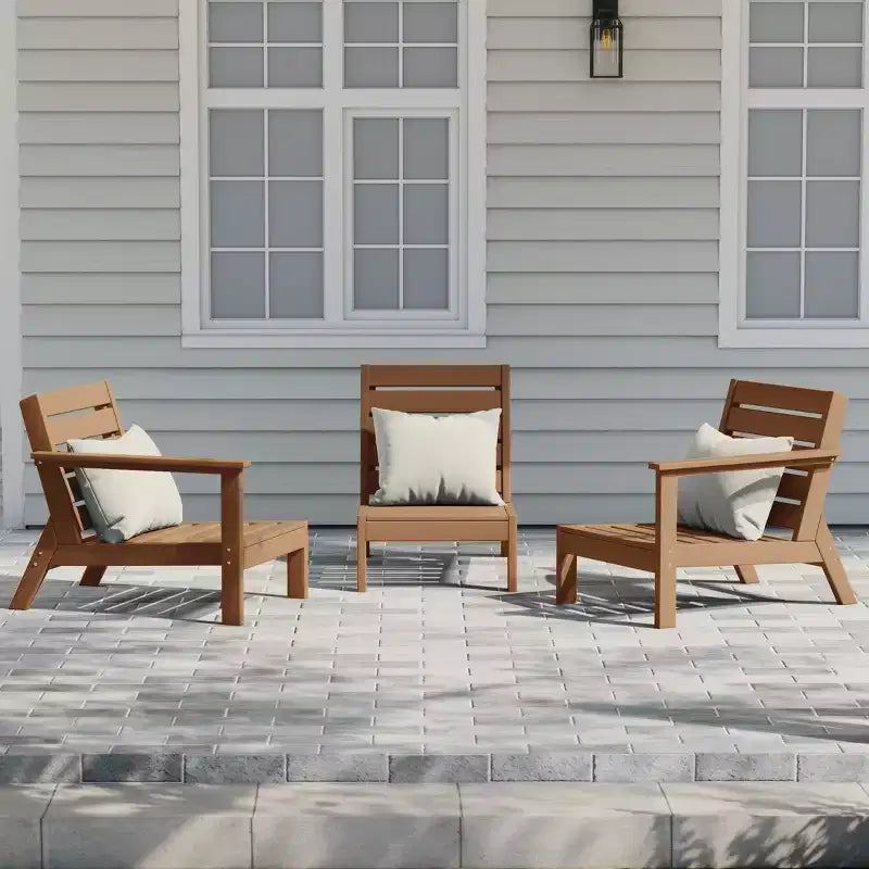WestinTrends Avalon Outdoor Patio 3-Piece HDPE Deep Seating Sectional Sofa