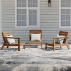 WestinTrends Avalon Outdoor Patio 3-Piece HDPE Deep Seating Sectional Sofa