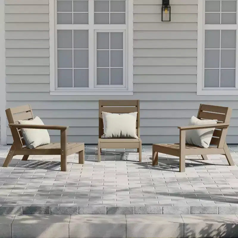 WestinTrends Avalon Outdoor Patio 3-Piece HDPE Deep Seating Sectional Sofa