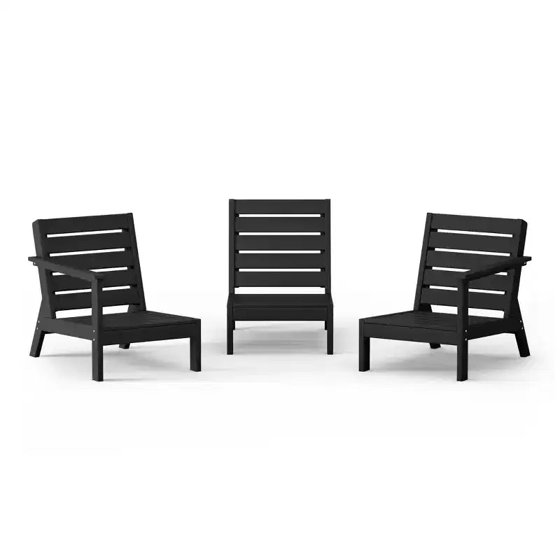 WestinTrends Avalon Outdoor Patio 3-Piece HDPE Deep Seating Sectional Sofa