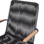 GDFStudio Miriam Outdoor Iron and Rope Weave Club Chairs (Set of 2), Black
