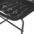 GDFStudio Miriam Outdoor Iron and Rope Weave Club Chairs (Set of 2), Black