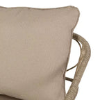 GDFStudio Colmar - Poltrone da club da esterno in vimini e ferro con cuscini (set da 2), marrone chiaro/beige