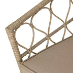 GDFStudio Colmar - Poltrone da club da esterno in vimini e ferro con cuscini (set da 2), marrone chiaro/beige