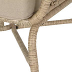 GDFStudio Colmar - Poltrone da club da esterno in vimini e ferro con cuscini (set da 2), marrone chiaro/beige