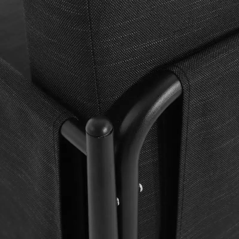 GDFStudio Elowen Outdoor Aluminum Club Chairs with Pencil Legs (Set of 2), Black