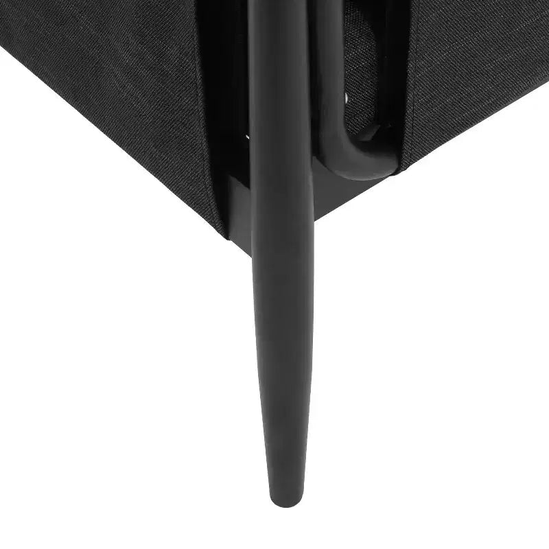 GDFStudio Elowen Outdoor Aluminum Club Chairs with Pencil Legs (Set of 2), Black