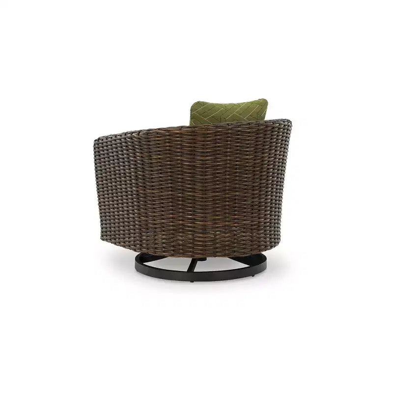 Signature Design by Ashley Horizon Hall Poltrona girevole da esterno per tutte le stagioni con cuscino, Verde