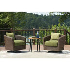 Signature Design by Ashley Horizon Hall Poltrona girevole da esterno per tutte le stagioni con cuscino, Verde