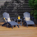 WestinTrends Highland 5-Piece Adirondack Chair with Folding Ottoman and Table Set