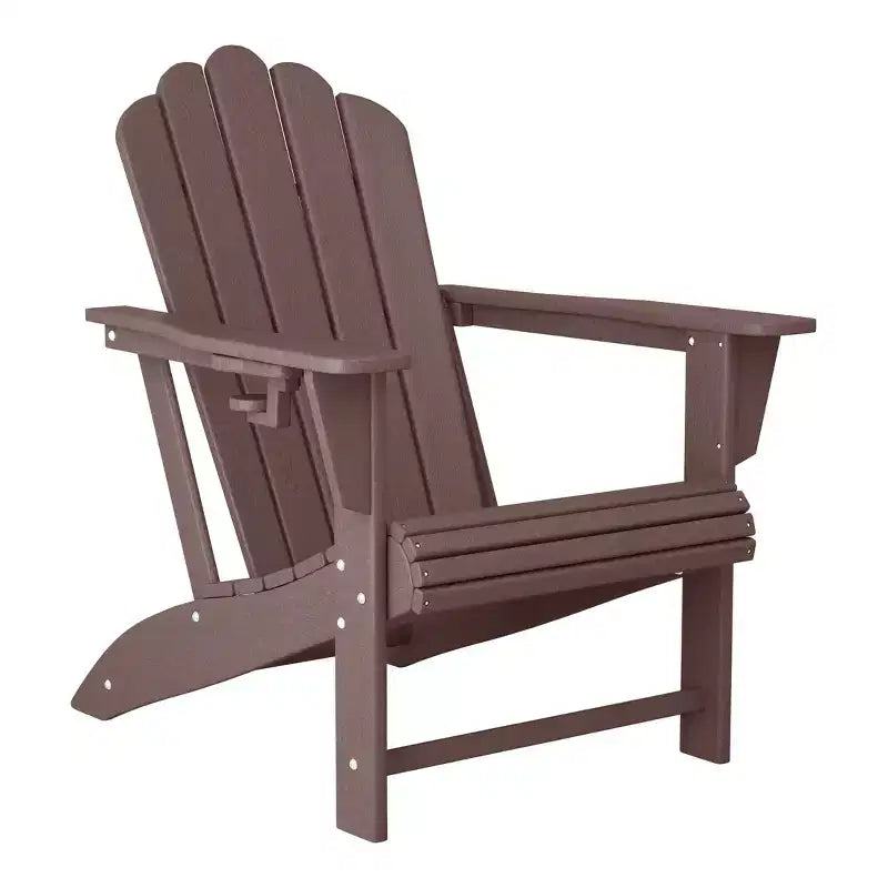 WestinTrends Highland 3-Piece Outdoor Patio HDPE Adirondack Chair With Cup Holder and Table Set