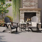 WestinTrends Highland 3-Piece Outdoor Patio HDPE Adirondack Chair With Cup Holder and Table Set