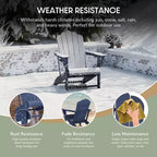 WestinTrends Highland 3-Piece Outdoor Patio HDPE Adirondack Chair With Cup Holder and Table Set