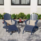 WestinTrends Highland Set di 4 sedie Adirondack da esterno in HDPE con poggiapiedi e portabicchieri