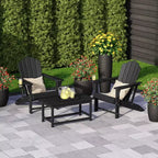 WestinTrends Highland Set di 3 Sedie Adirondack con Portabicchieri e Tavolino da Caffè