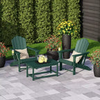 WestinTrends Highland Set di 3 Sedie Adirondack con Portabicchieri e Tavolino da Caffè