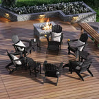 WestinTrends Highland Set da 12 Pezzi Tavolo da Conversazione per Esterni in HDPE e Sedie Adirondack