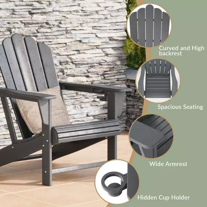 WestinTrends Highland Set da 12 Pezzi Tavolo da Conversazione per Esterni in HDPE e Sedie Adirondack