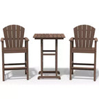 Hyleory Set da Bar 3 Pezzi in HDPE con Sgabelli Bar Adirondack - Mobili da Esterno Durevoli per un Intrattenimento di Stile
