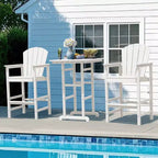 Hyleory Set da Bar 3 Pezzi in HDPE con Sgabelli Bar Adirondack - Mobili da Esterno Durevoli per un Intrattenimento di Stile