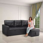 Divano Sezionale Reversibile Letto Home Imports Emporium - Divano Convertibile con Chaise Longue Contenitore, Design Salvaspazio per Soggiorni Moderni