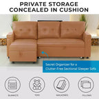 Divano Sezionale Reversibile Letto Home Imports Emporium - Divano Convertibile con Chaise Longue Contenitore, Design Salvaspazio per Soggiorni Moderni