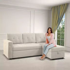 Divano Sezionale Reversibile Letto Home Imports Emporium - Divano Convertibile con Chaise Longue Contenitore, Design Salvaspazio per Soggiorni Moderni