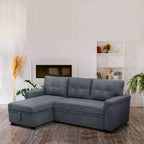 Divano Sezionale Reversibile Letto Home Imports Emporium - Divano Convertibile con Chaise Longue Contenitore, Design Salvaspazio per Soggiorni Moderni