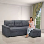 Divano Sezionale Reversibile Letto Home Imports Emporium - Divano Convertibile con Chaise Longue Contenitore, Design Salvaspazio per Soggiorni Moderni